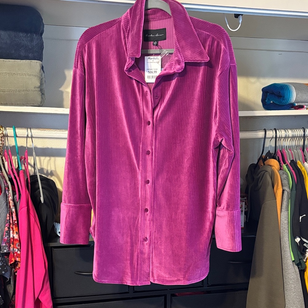 Women's Pink Corduroy Blouse